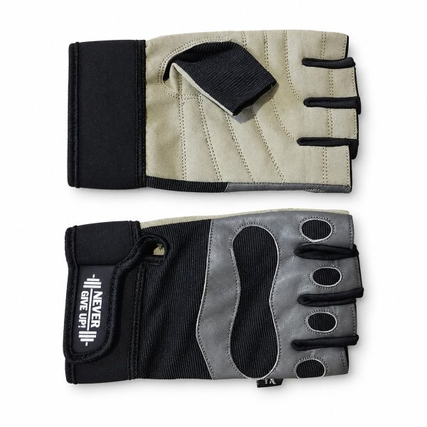 Grey / Black Fingerless Gloves