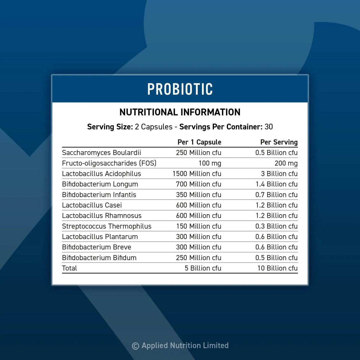 Applied Nutrition Probiotic Advanced - 60 Capsules - Image 2