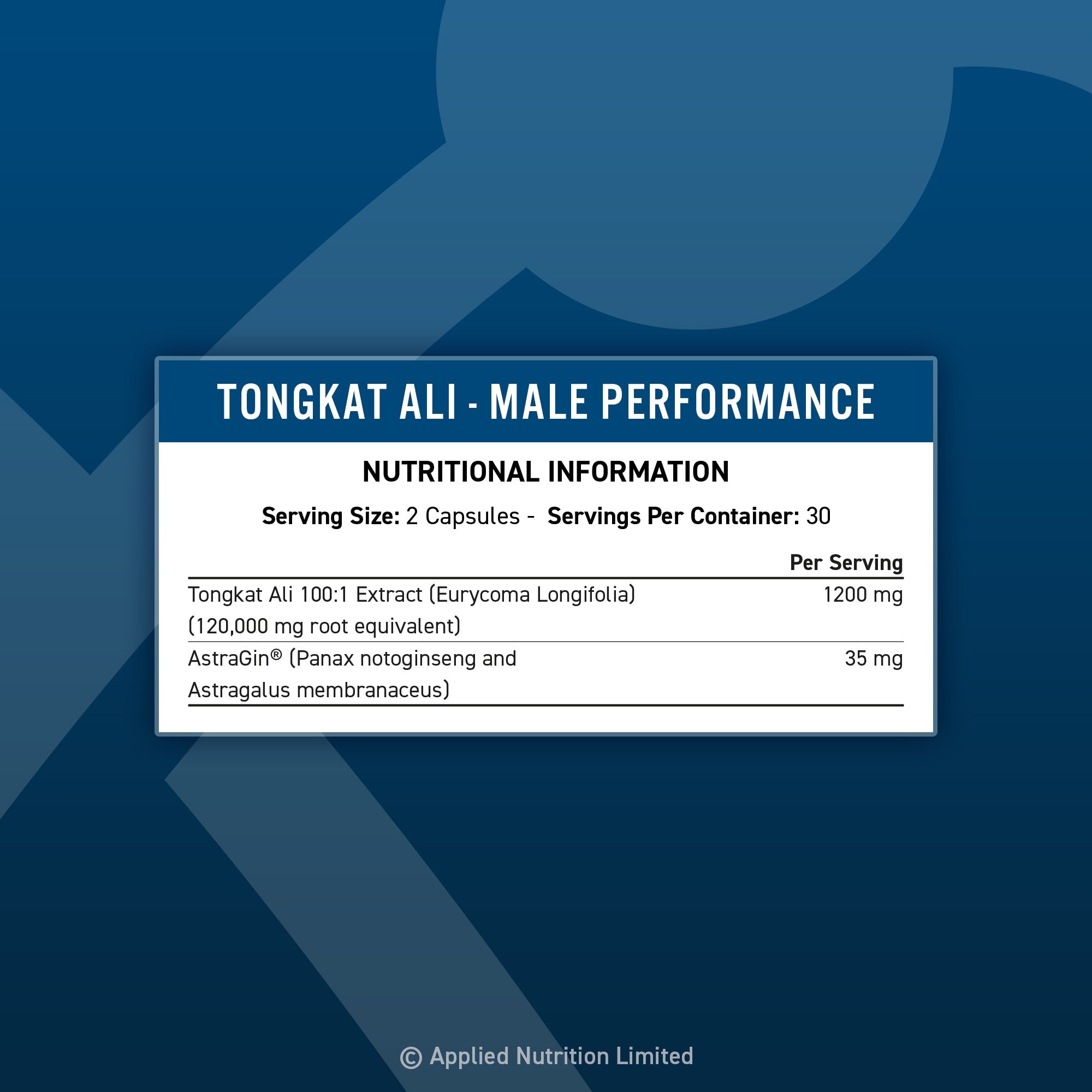 Applied Nutrition Tongkat Ali - 60 Capsules - Image 2