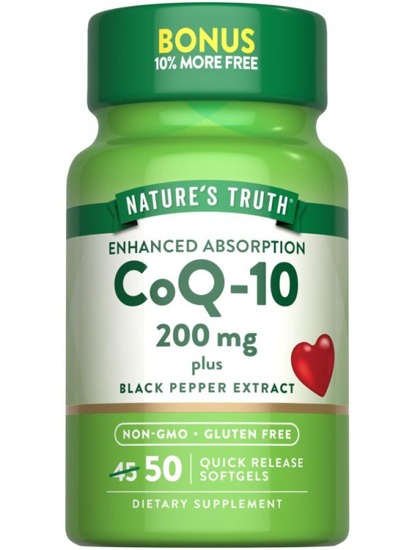 Nature’s Truth CoQ-10 200 mg plus Black Pepper - 50 Softgels