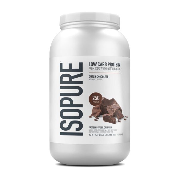 Isopure Low Carb Whey Protein Isolate – 3 lb – Dutch Chocolate