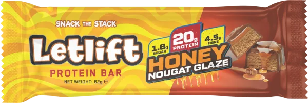 Letlift Protein Bar - Honey Nougat Glaze - 62 g